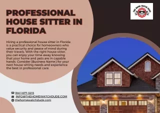 Secure Your Home with the Best House Sitter in Florida