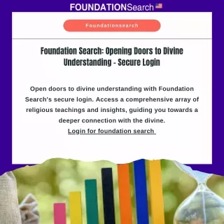 Foundation Search Opening Doors to Divine Understanding - Secure Login