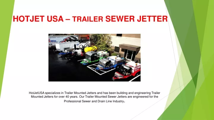 hotjet usa trailer sewer jetter