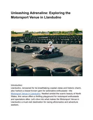 Motorsport Venue in Llandudno