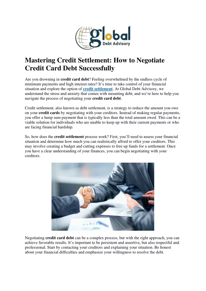 mastering credit settlement how to negotiate