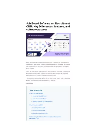 Job Board Software vs. Recruitment CRM: Key Differences, features, and software