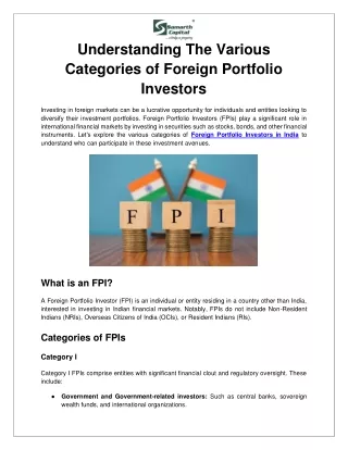 Understanding The Various Categories of Foreign Portfolio Investors