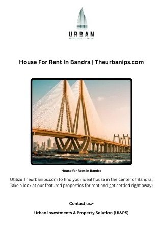 House For Rent In Bandra | Theurbanips.com