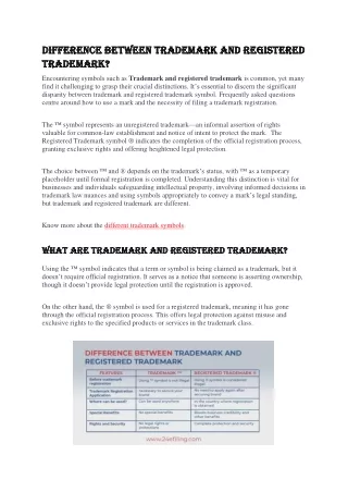 Difference between trademark and registered trademark