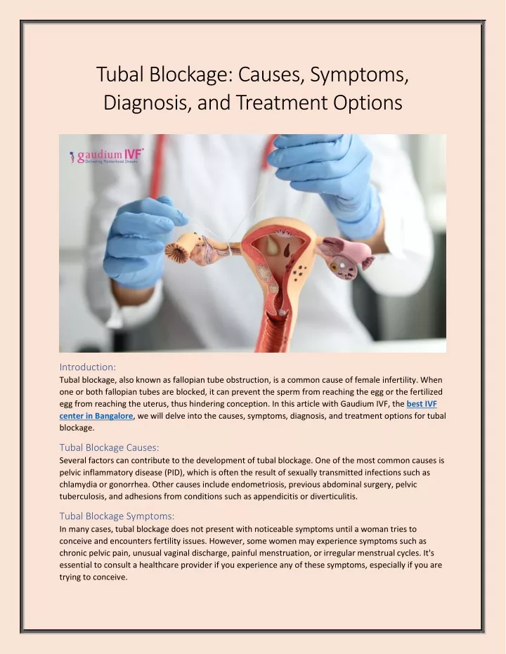 tubal blockage causes symptoms diagnosis