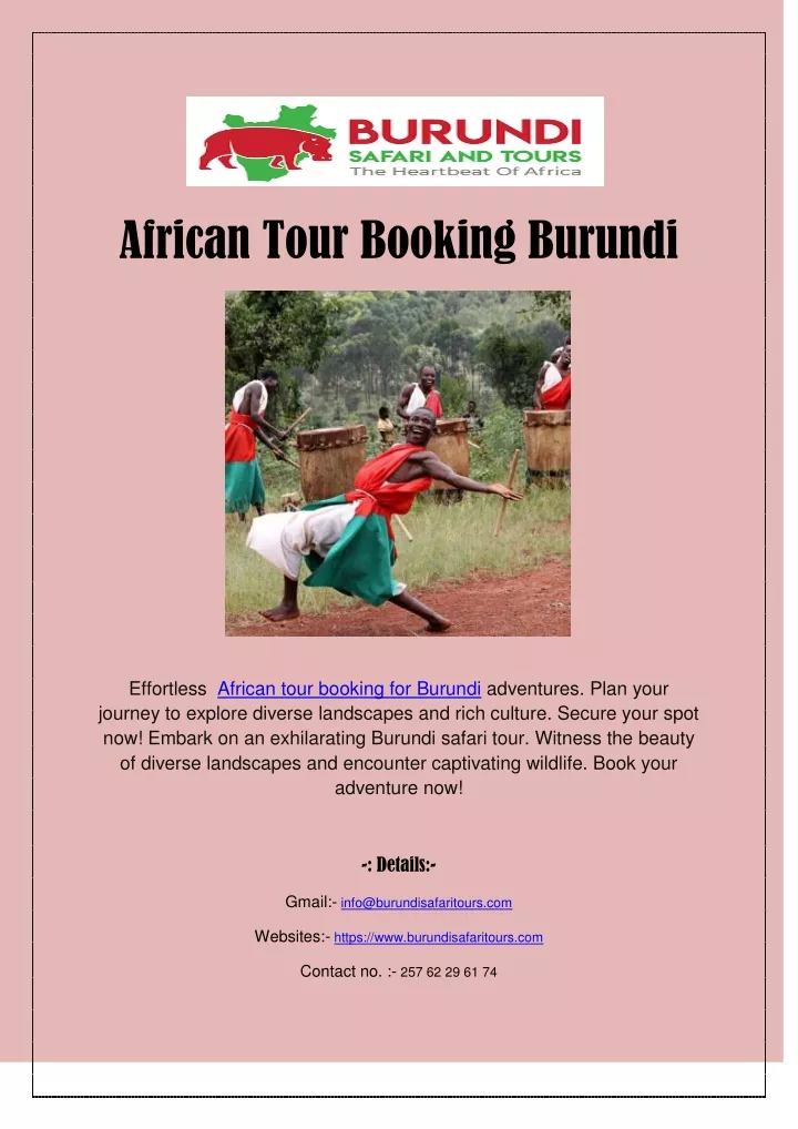 african tour booking burundi