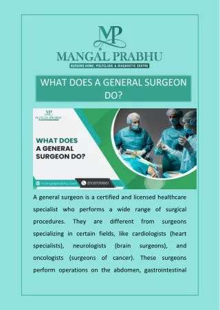 WHAT DOES A GENERAL SURGEON DO