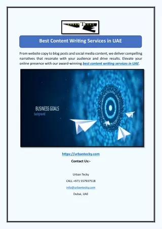 Best Content Writing Services in UAE