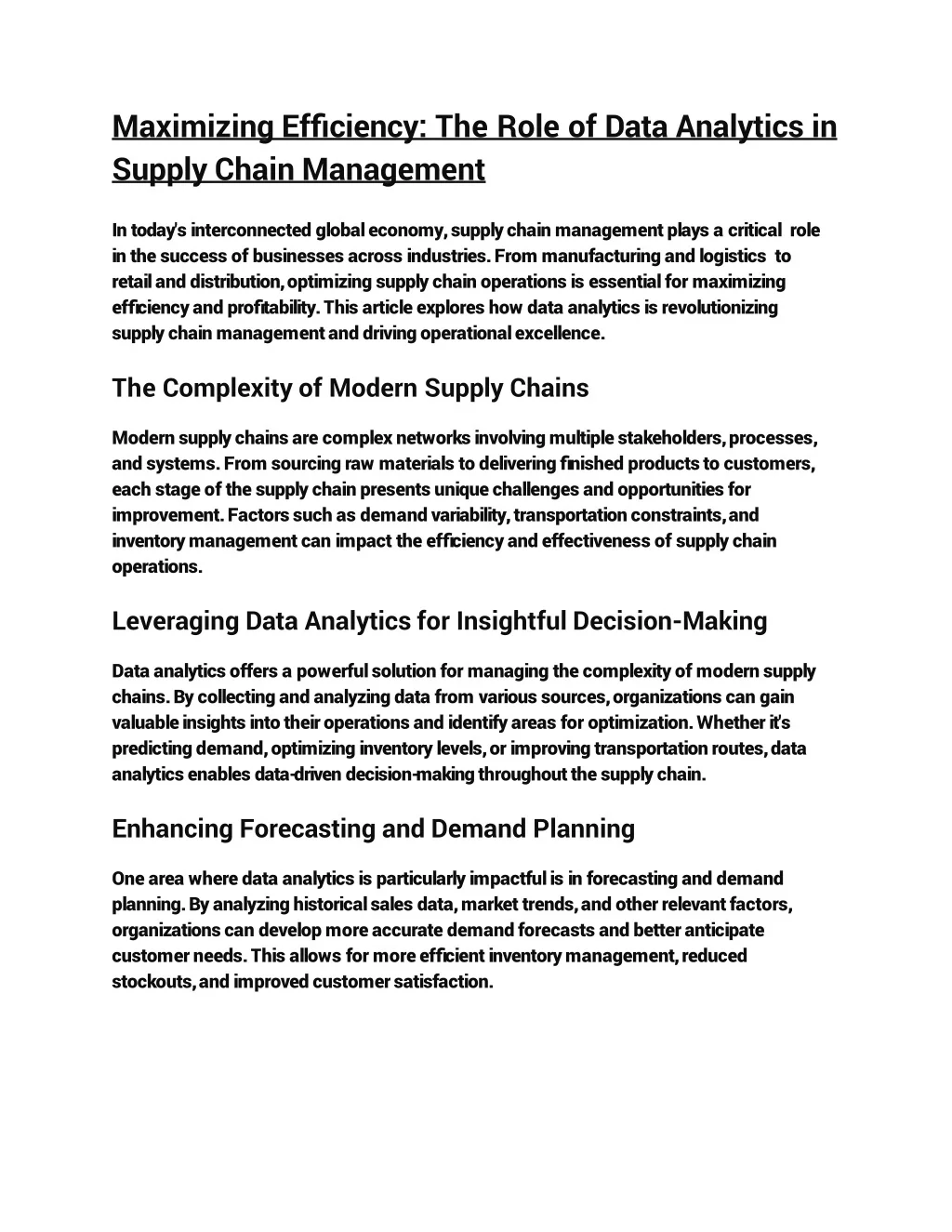 PPT - Maximizing Efficiency The Role of Data Analytics in Supply Chain ...