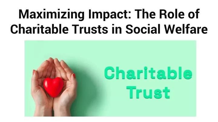 maximizing impact the role of charitable trusts in social welfare