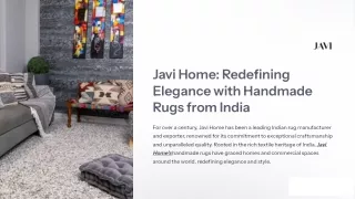 Redefining Elegance with Handmade Rugs from India | Javi home