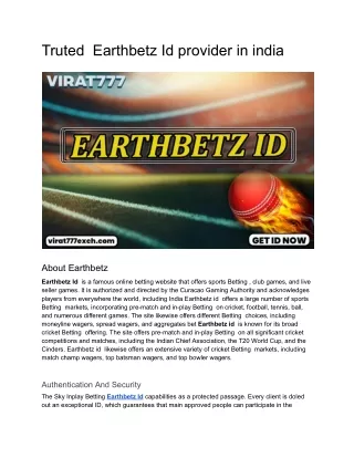 Truted Online Earthbetz Id provider in india