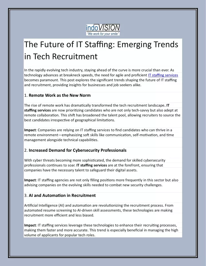 the future of it staffing emerging trends in tech