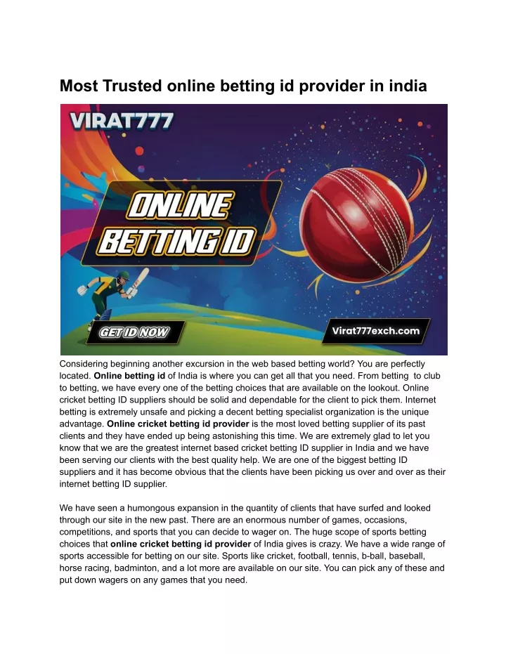 most trusted online betting id provider in india