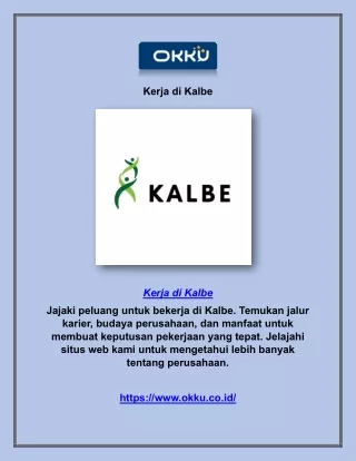 kerja di kalbe