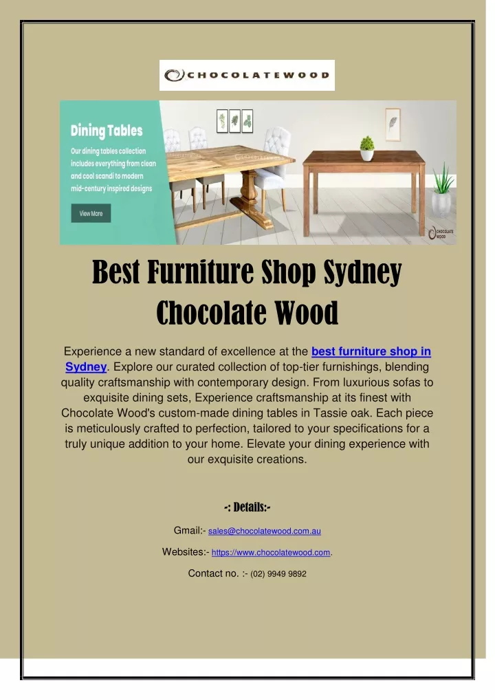 best furniture shop sydney chocolate wood