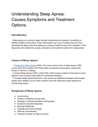 understanding sleep apnea causes symptoms