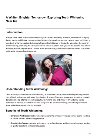 Whiter Brighter Tomorrow Exploring Teeth Whitening Near Me
