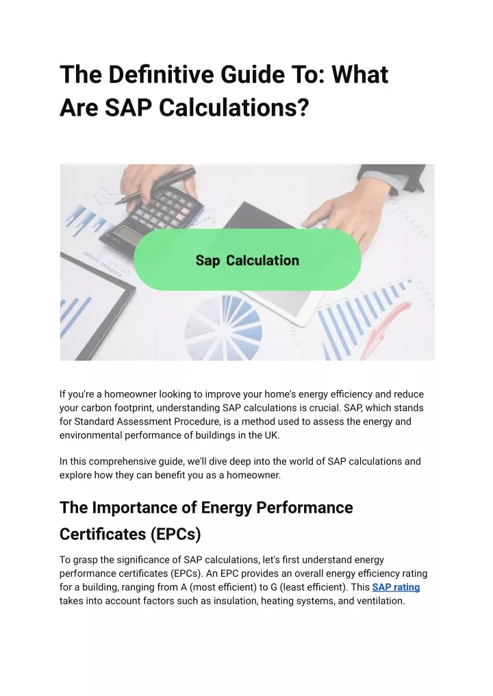 the definitive guide to what are sap calculations