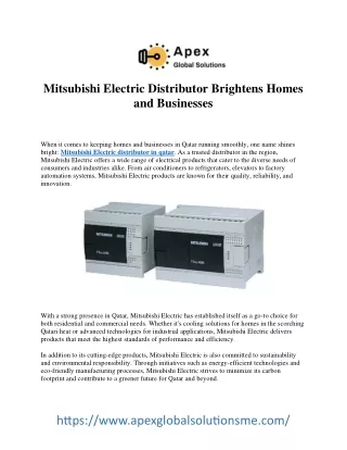 Authorized Mitsubishi Electric Distributor in Qatar
