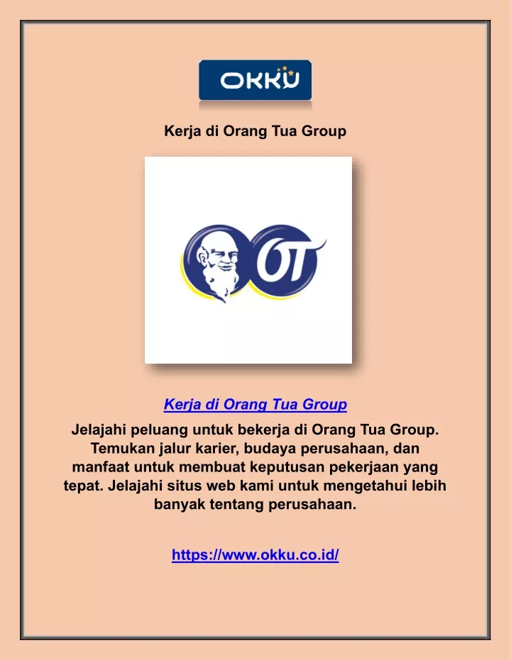 kerja di orang tua group