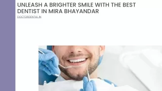 Unleash A Brighter Smile With The Best Dentist In Mira Bhayandar