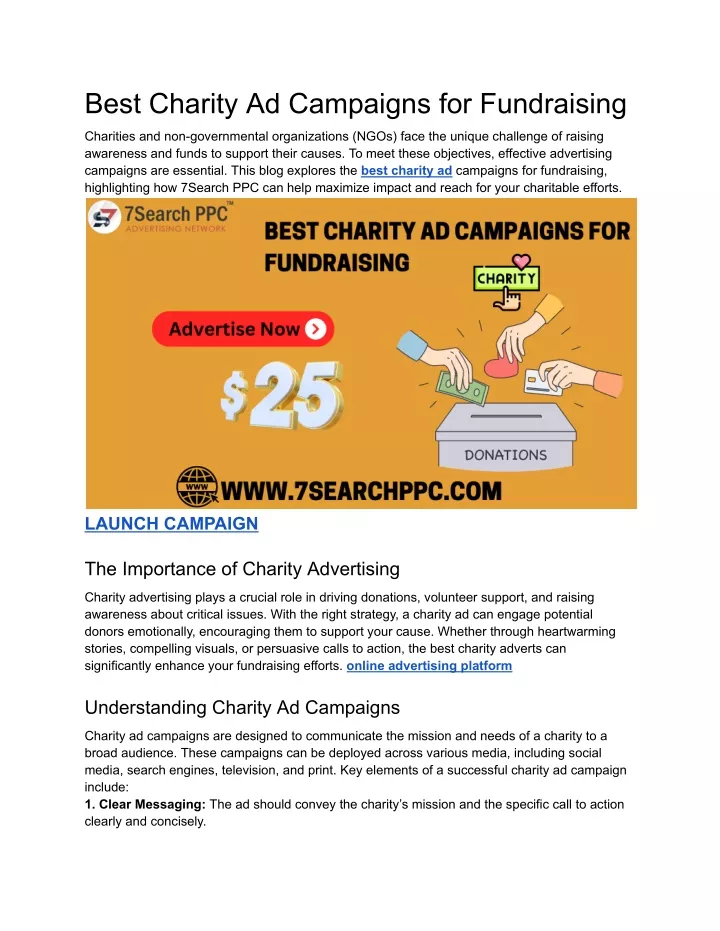 best charity ad campaigns for fundraising