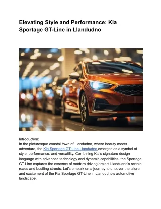 _Kia Sportage GT-Line Llandudno