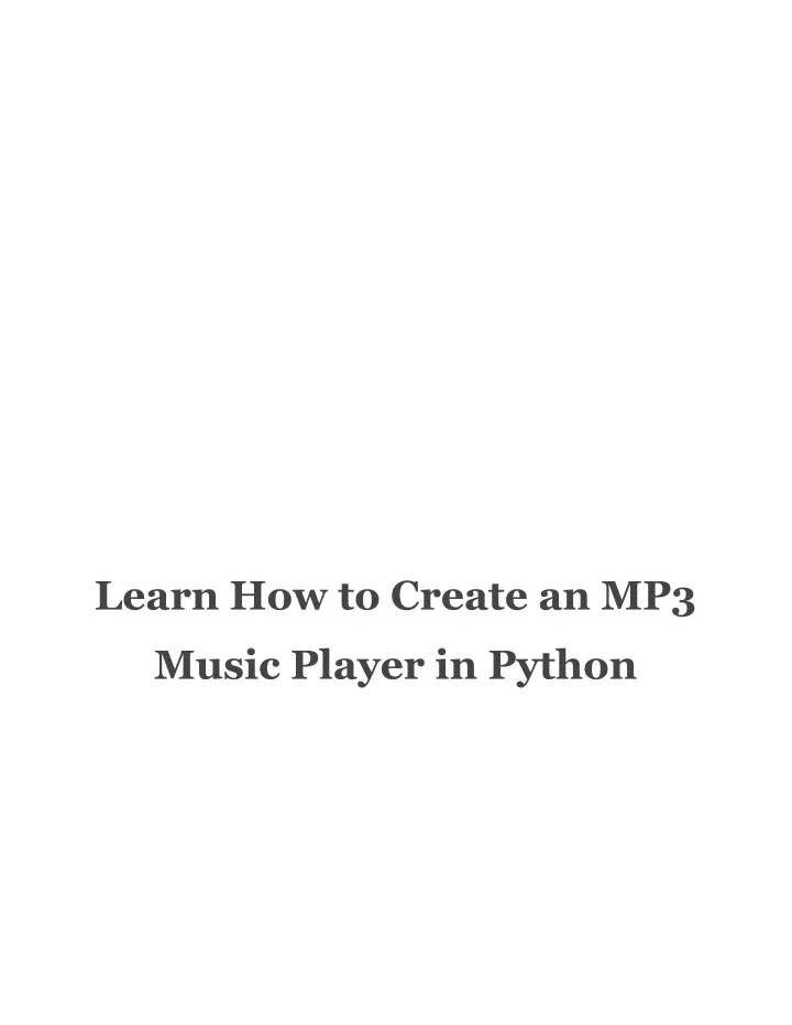 learn how to create an mp3