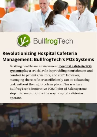Streamline Hospital Cafeteria Operations with Advanced POS Systems