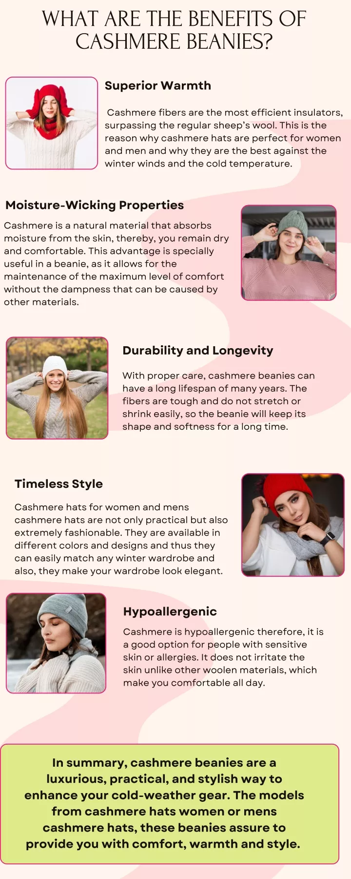 what are the benefits of cashmere beanies