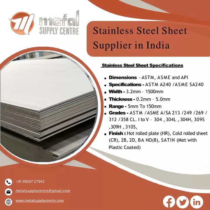 stainless steel sheet supplier in india