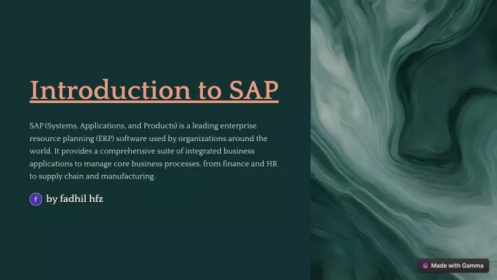 introduction to sap