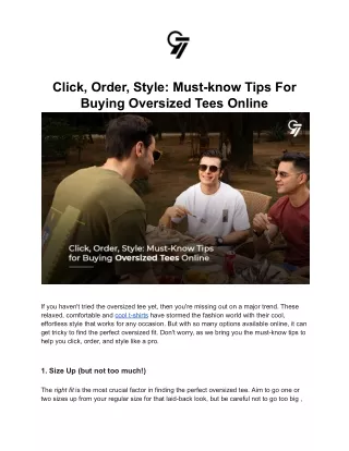 Click, Order, Style: Must-know Tips For Buying Oversized Tees Online