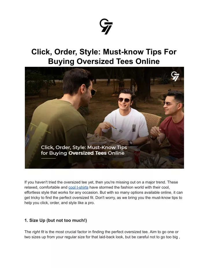 click order style must know tips for buying