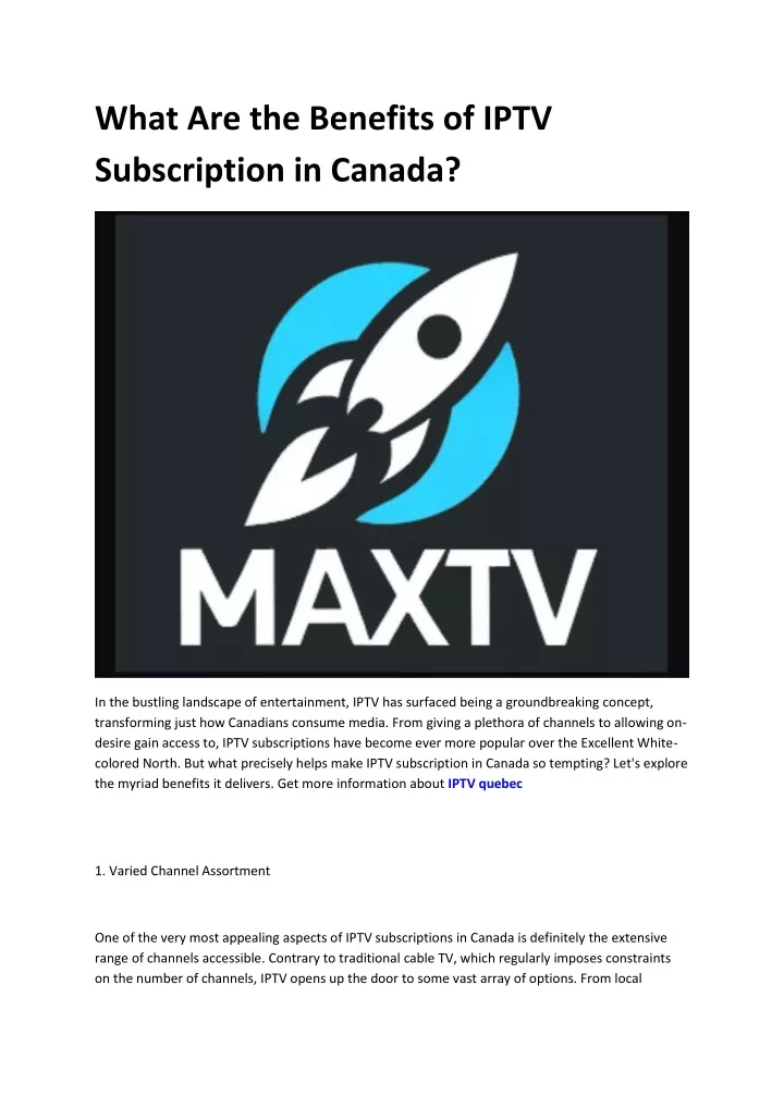 what are the benefits of iptv subscription