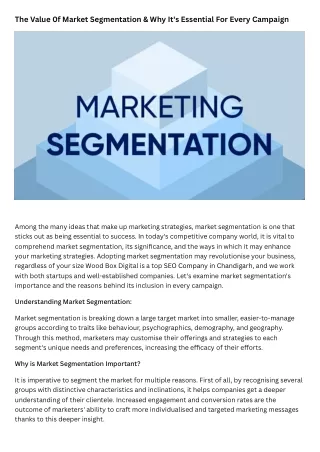 The Value of Market Segmentation & Why It's Essential for Every Campaign