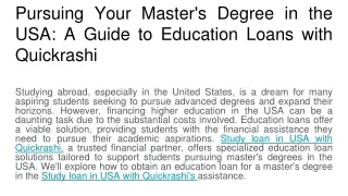 Pursuing Your Master's Degree in the USA_ A Guide to Education Loans with Quickrashi