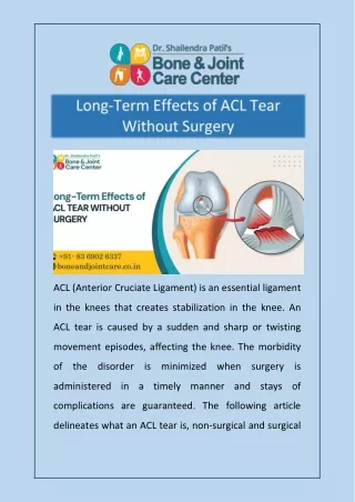 Long-Term Effects of ACL Tear Without Surgery