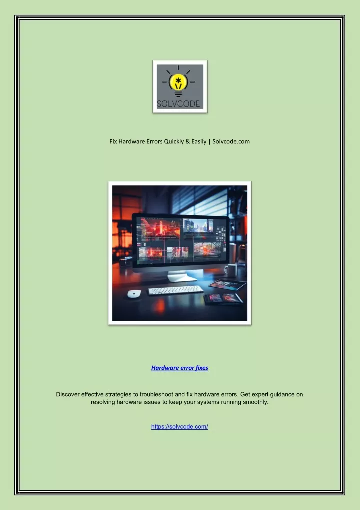 fix hardware errors quickly easily solvcode com