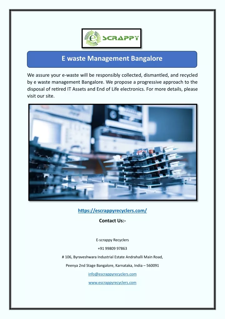 e waste management bangalore