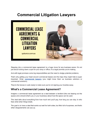 Commercial Lease Agreements & Commercial Litigation Lawyers