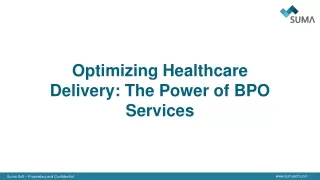 Optimizing Healthcare Delivery The Power of BPO Services