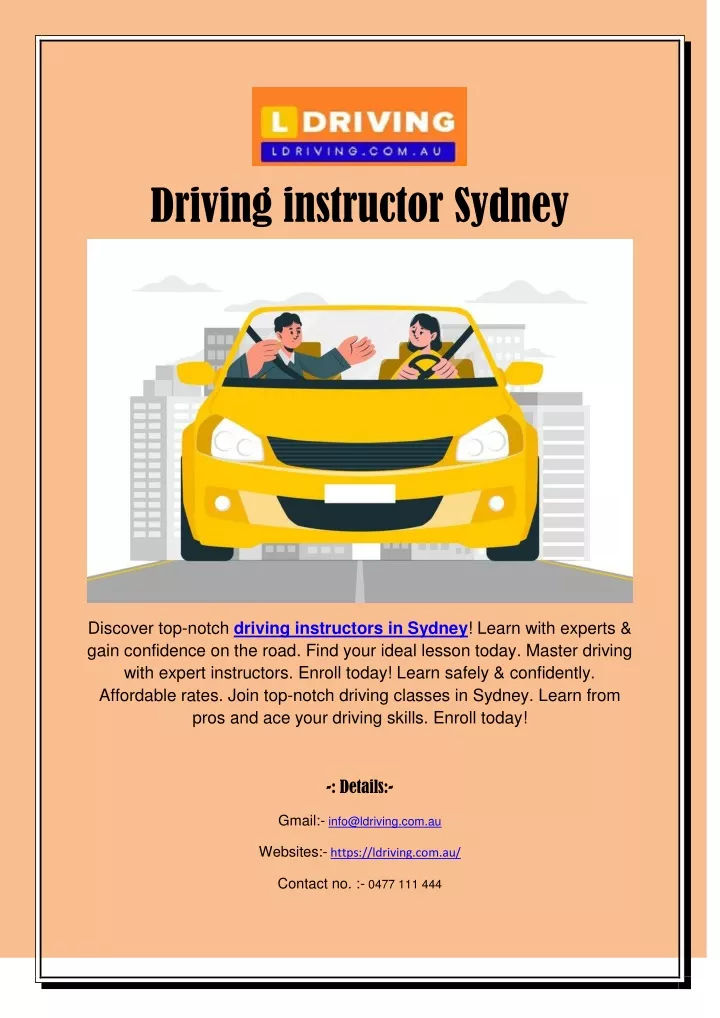 driving instructor sydney