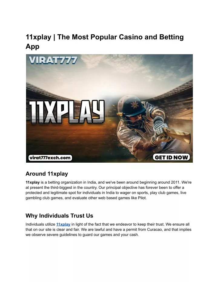 11xplay the most popular casino and betting app