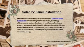 Professional Solar PV Panel Installation Services