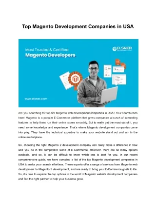 Top Magento Development Companies in USA