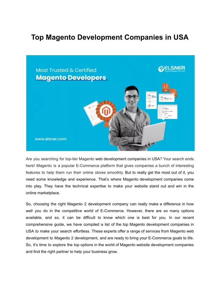 top magento development companies in usa