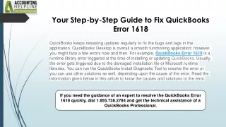 Ultimate guide for fixing QuickBooks 1618 Error Code